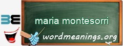 WordMeaning blackboard for maria montesorri